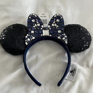 Minnie Mouse Sequined Ear Headband with Jeweled Bow – Disneyland 65th Anniversar